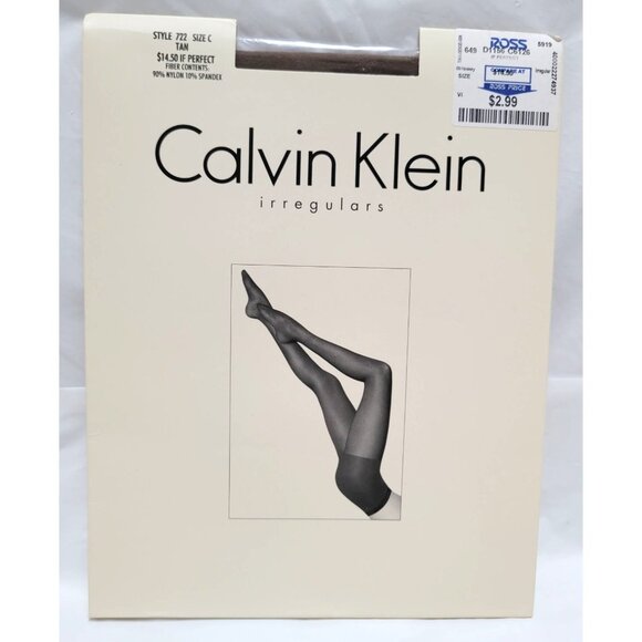 Vintage Lot of 4 Calvin Klein Irregulars Pantyhose Size C/C-3 Tan Black NOS - Picture 2 of 10